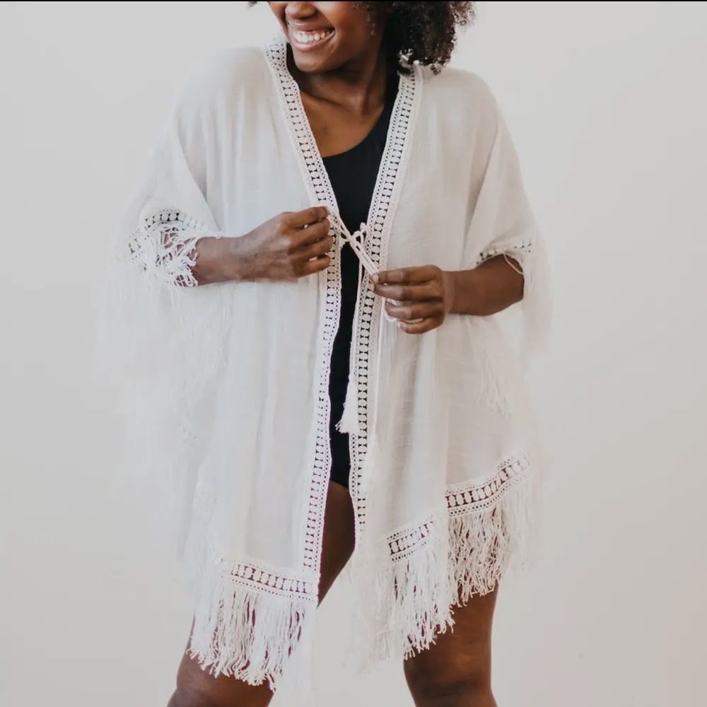 Elegant White Swim Cover-Up